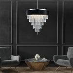 Velvet shade chandelier reflecting light upward for soft bedroom ambiance