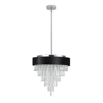 ZEUSFULLY 18 inch modern crystal chandelier with black velvet anti-glare shade