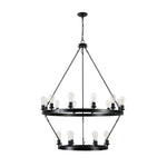 Large 2-Tier Circular Chandelier