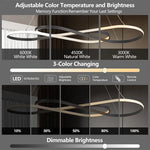Adjustable color temperature 3000K to 6500K on modern LED pendant light
