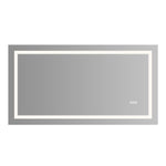 ZEUSFULLY 60x32 inch LED bathroom mirror with front and backlit lighting in modern luxury vanity setting
