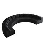 curved symmetrical corduroy modular sectional foam sofa with 12 pillows in cozy living room
