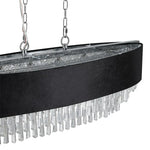 Close up of imitation velvet anti-glare shade on a G9 base crystal light