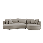 Modern Curved Sectional Sofa – 5-Seat Eco-Leather Chaise Sofa