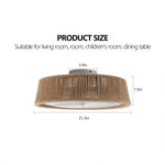 Measurement chart of a lampshade with dimensions on a white background