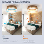 Silent reversible DC motor ceiling fan showing 6-speed summer and winter modes