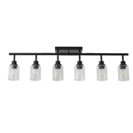 ZEUSFULLY 6-light black track lighting kit installed over modern kitchen island