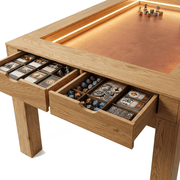 Convertible Board Game Dining Table for 4-6 Players with LED Vault & Storage - Brown