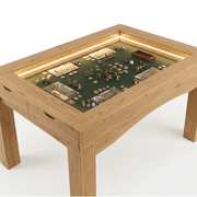 Convertible Board Game Dining Table for 4-6 Players with LED Vault & Storage - Brown
