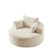 55” Corduroy Lounge Chair – No Assembly Fluffy Single Sofa with Ultra-Soft Support for Living Room & Bedroom