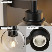Bathroom Vanity Light Over Mirror – Modern Matte Black Vanity Lighting, 3–6 Light Options