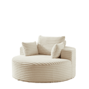 55” Corduroy Lounge Chair – No Assembly Fluffy Single Sofa with Ultra-Soft Support for Living Room & Bedroom
