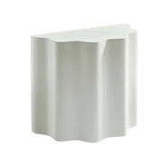 Modern Fiberglass Side Table Set of 2 with Wavy Edge Design – No Assembly End Tables for Living Room & Bedroom