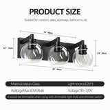 Bathroom Vanity Light Over Mirror – Modern Matte Black Vanity Lighting, 3–6 Light Options