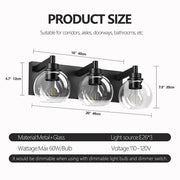 Bathroom Vanity Light Over Mirror – Modern Matte Black Vanity Lighting, 3–6 Light Options