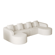 Aura 111.8-Inch Modern Curved L-Shaped Modular Foam Sectional Sofa