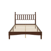 Full Size Wood Platform Bed with Solid Frame & Slat Support, Retro Gourd Headboard for Stable, Noise-Free Sleep