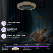 ZEUSFULLY quiet 6-speed bedroom ceiling fan with stepless dimming light