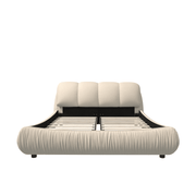 King Size Luxury Upholstered Platform Bed with Oversized Padded Backrest – High-End Solid Wood Frame with Cloud-Comfort Ergonomic Design