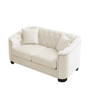 Aura 59-Inch Modern Chesterfield Velvet Loveseat Sofa