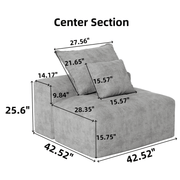 ZEUSFULLY 8-Piece Modular Sectional Sofa: Engineered for Stability & Cloud-Like Comfort