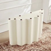 Modern Fiberglass Console Table with Wavy Design, 47