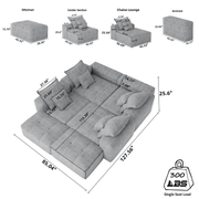 ZEUSFULLY 8-Piece Modular Sectional Sofa: Engineered for Stability & Cloud-Like Comfort