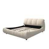 King Size Luxury Upholstered Platform Bed with Oversized Padded Backrest – High-End Solid Wood Frame with Cloud-Comfort Ergonomic Design