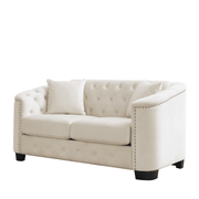 Aura 59-Inch Modern Chesterfield Velvet Loveseat Sofa