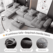 ZEUSFULLY 8-Piece Modular Sectional Sofa: Engineered for Stability & Cloud-Like Comfort
