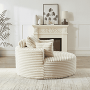 55” Corduroy Lounge Chair – No Assembly Fluffy Single Sofa with Ultra-Soft Support for Living Room & Bedroom