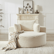 55” Corduroy Lounge Chair – No Assembly Fluffy Single Sofa with Ultra-Soft Support for Living Room & Bedroom