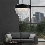 18 inch modern crystal chandelier with velvet anti-glare shade 02