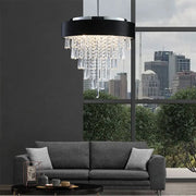 18 inch modern crystal chandelier with velvet anti-glare shade 02