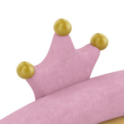 Full Size Upholstered Velvet Princess Bed with Rainbow Headboard and Storage Drawer