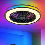 Low profile flush mount smart ceiling fan with reversible airflow for winter