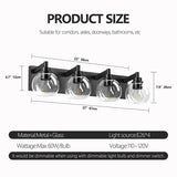 Bathroom Vanity Light Over Mirror – Modern Matte Black Vanity Lighting, 3–6 Light Options