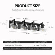 Bathroom Vanity Light Over Mirror – Modern Matte Black Vanity Lighting, 3–6 Light Options