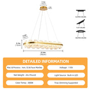 Alabaster Rectangle Chandelier, 46.8
