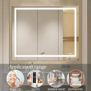 48 x 36 LED Bathroom Mirror anti-fog dimmable touch sensor