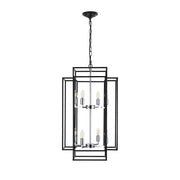 ZEUSFULLY 18 inch Geometric Iron Pendant Chandelier in Chrome Finish