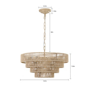 Rustic & Modern Tiered Hemp Rope Boho Chandelier – 20