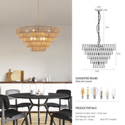 Rustic & Modern Tiered Hemp Rope Boho Chandelier – 20