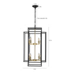 Modern Gold Iron 8-Light Chandelier with Geometric Farmhouse Design