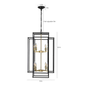 Modern Gold Iron 8-Light Chandelier with Geometric Farmhouse Design
