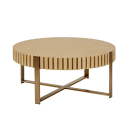 Modern Handcraft Drum Coffee Table – Natural Ash Finish