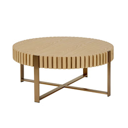 Modern Handcraft Drum Coffee Table – 31.5
