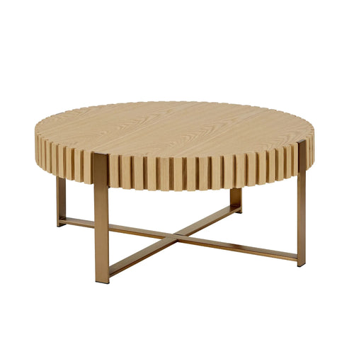 Modern Handcraft Drum Coffee Table – 31.5
