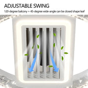 20” LED Bladeless Ceiling Fan Light with Remote Control, Flush Mount
