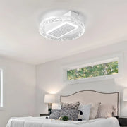 20” LED Bladeless Ceiling Fan Light with Remote Control, Flush Mount